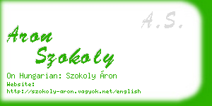 aron szokoly business card